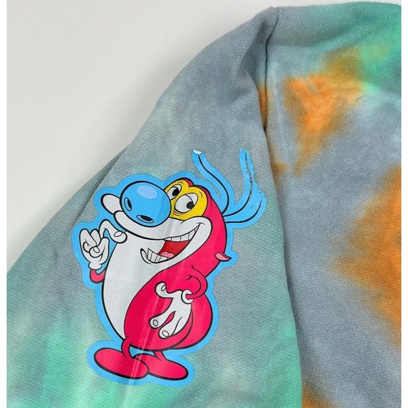 Nickelodeon Tie Dye Mens Medium Pullover Hoodie Sweatshirt Catdog Ren & Stimpy - Picture 7 of 12